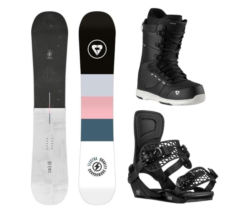 Gravity Electra 24/25 dámský snowboard + Gravity Rise black vázání + Gravity Bliss black/white boty Gravity