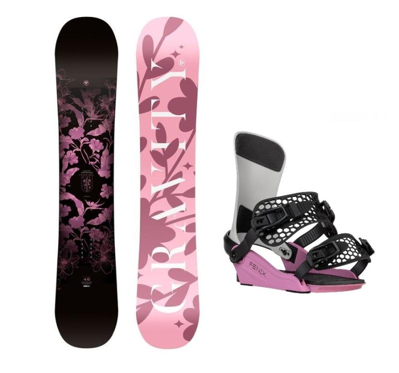 Gravity Empire 24/25 dámský snowboard + Gravity Fenix grey/rose vázání Gravity
