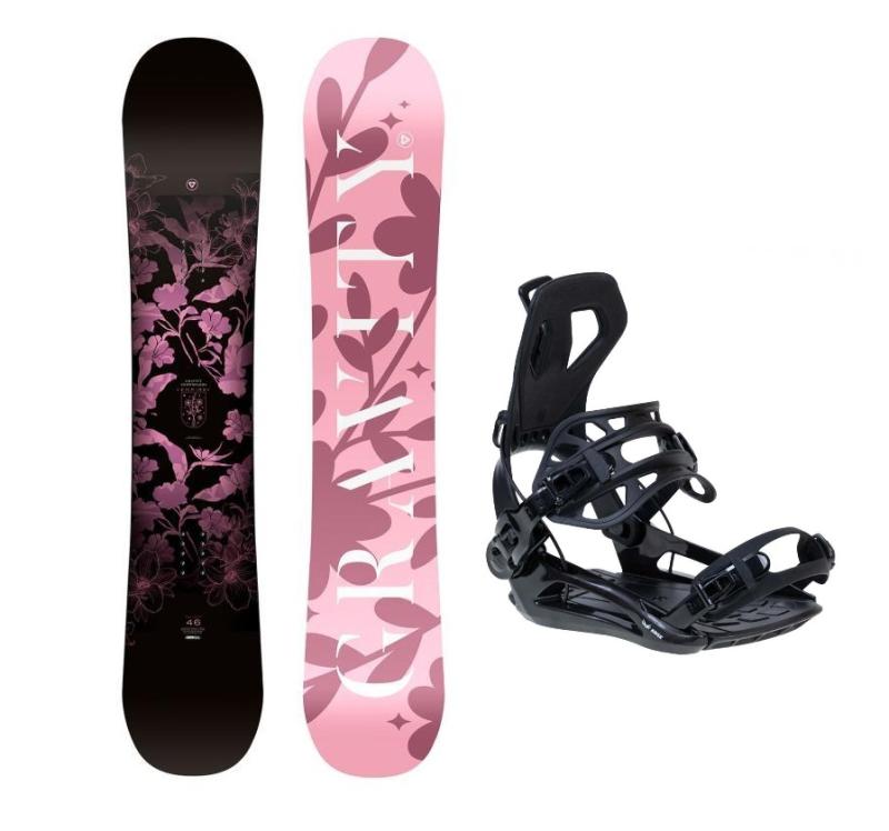 Gravity Empire 24/25 dámský snowboard + Raven RAGE Fastec FT360 black vázání Gravity
