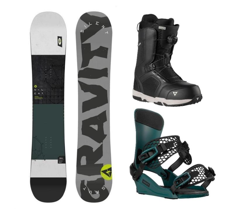 Gravity Silent 24/25 snowboard + Gravity Drift steel green vázání + Gravity Recon Atop black boty Gravity