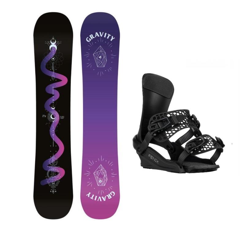 Gravity Sirene Black 24/25 dámský snowboard + Gravity Fenix black vázání Gravity