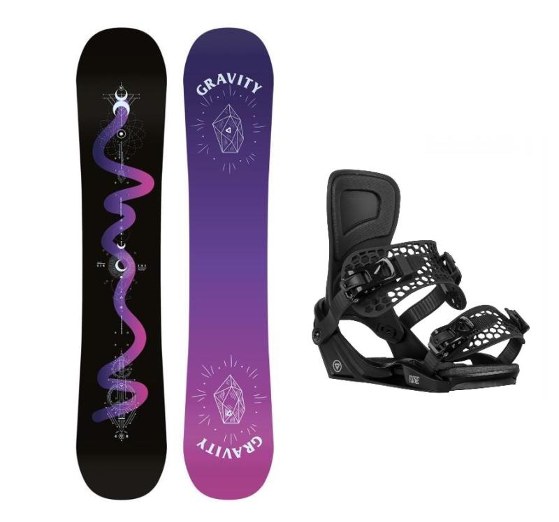 Gravity Sirene Black 24/25 dámský snowboard + Gravity Rise black vázání Gravity