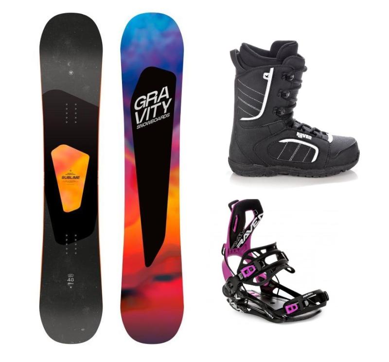 Gravity Sublime 24/25 snowboard + Raven Fastec FT360 black/fuchsia vázání + Raven Target obuv Gravity