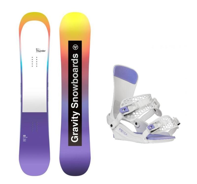 Gravity Thunder 24/25 dámský snowboard + Gravity Fenix white/lavender vázání Gravity