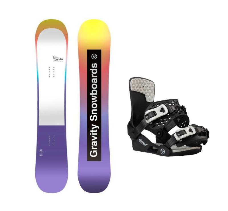 Gravity Thunder Jr juniorský snowboard + Gravity Wildcat black vázání Gravity