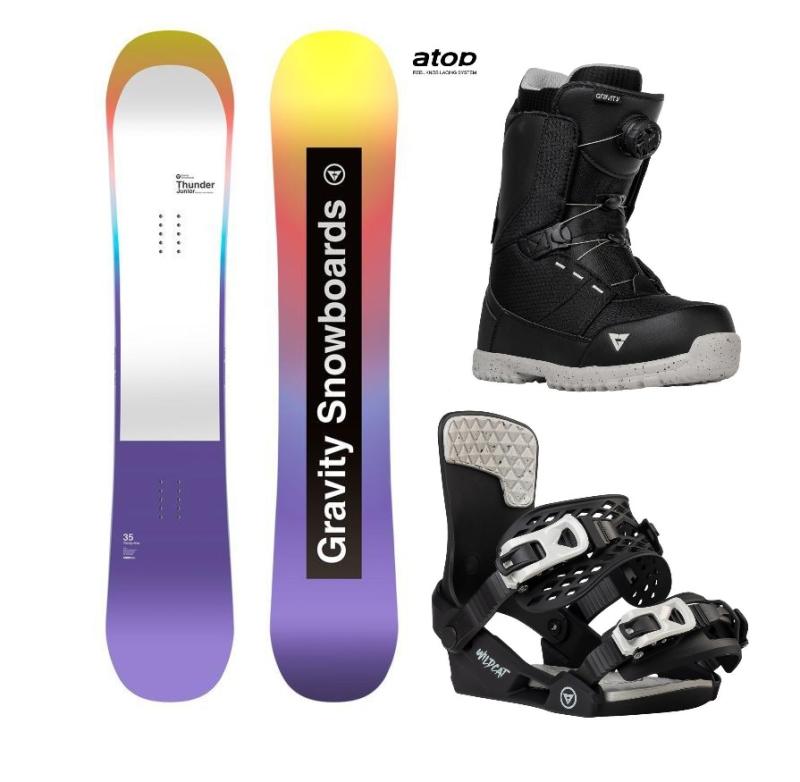 Gravity Thunder Jr snowboard + Gravity Wildcat vázání + Gravity Micro Atop boty Gravity