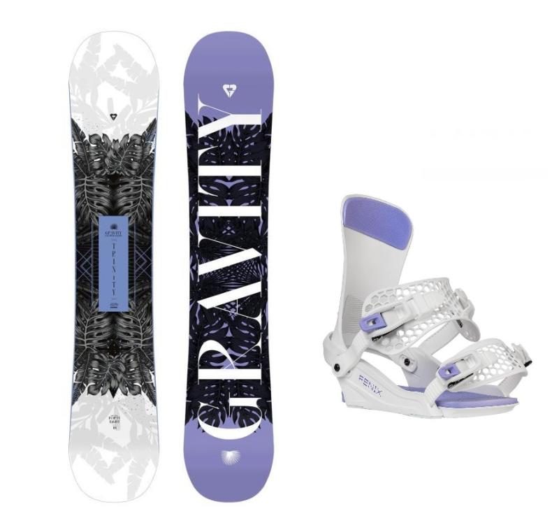 Gravity Trinity 24/25 dámský snowboard + Gravity Fenix white/lavender vázání Gravity