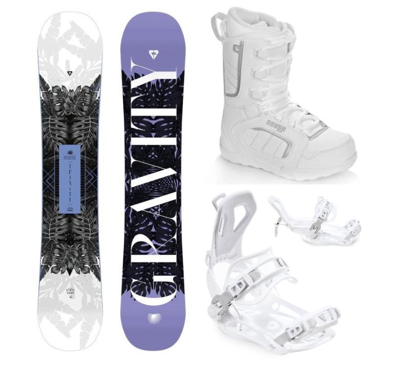 Gravity Trinity 24/25 snowboard + Raven Fastec FT360 white vázání + Raven Pearl white boty Gravity