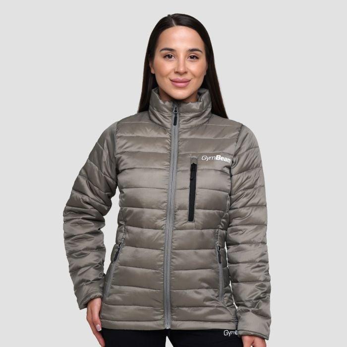 GymBeam Dámská bunda Puffer Vetiver/Black GymBeam