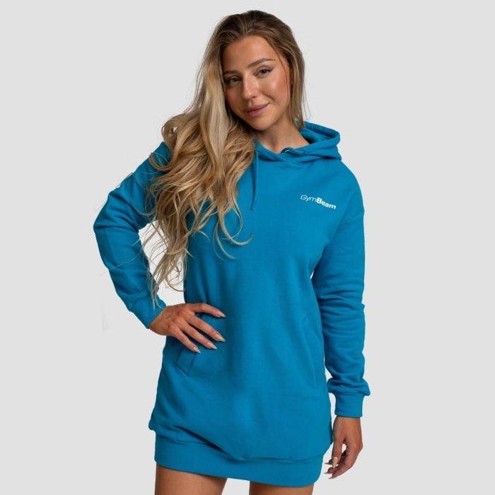 GymBeam Dámská Longline mikina Limitless Aquamarine GymBeam