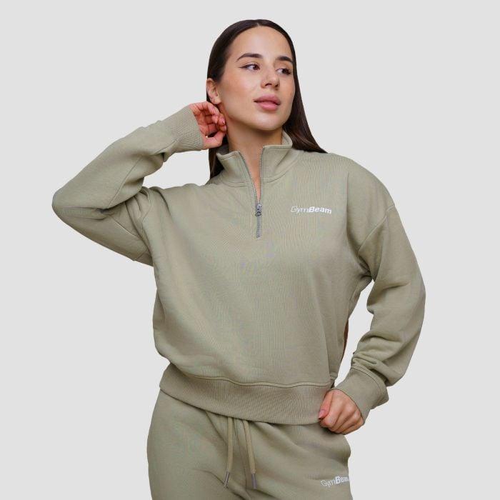 GymBeam Dámská mikina Agile ½ Zip Sage GymBeam