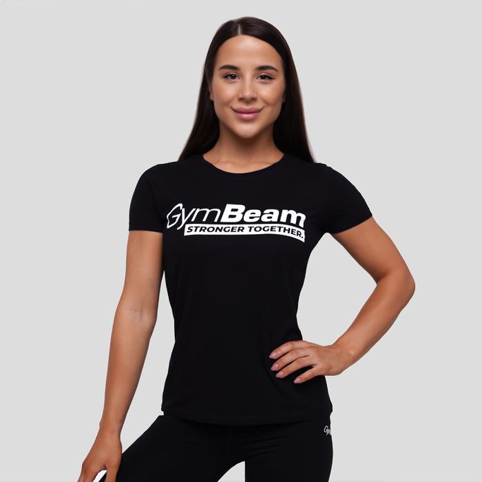 GymBeam Dámské tričko Stronger Together Black GymBeam