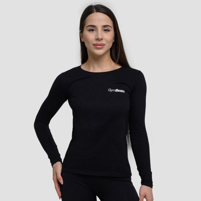 GymBeam Dámské triko s dlouhým rukávem Basic Black GymBeam
