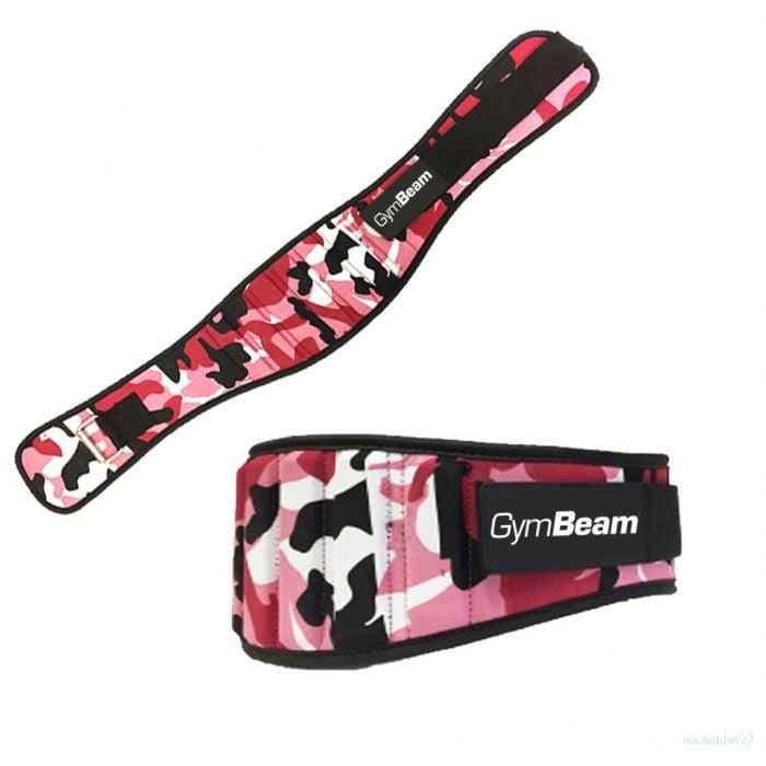 GymBeam Dámský fitness opasek Pink Camo GymBeam