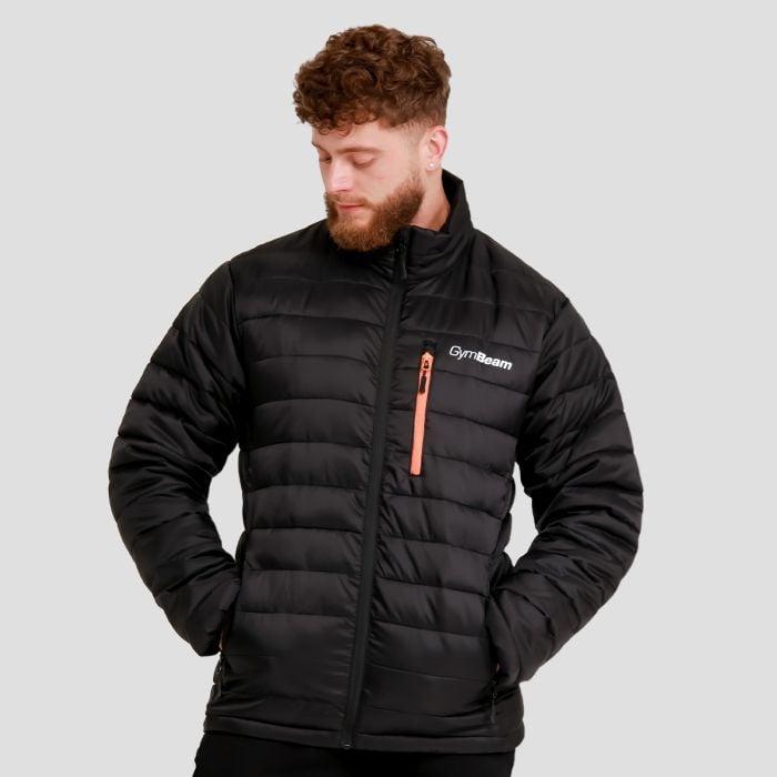 GymBeam Pánská bunda Puffer Black/Orange GymBeam