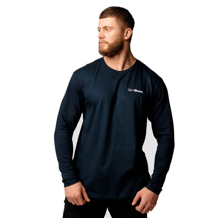 GymBeam Triko Basic s dlouhým rukavem Navy GymBeam
