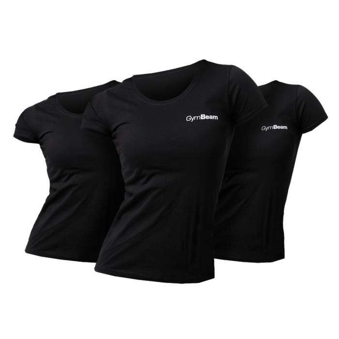 GymBeam Women‘s Basic T-Shirt 3pack Black GymBeam
