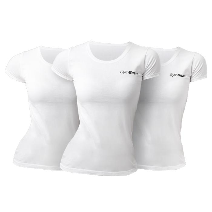 GymBeam Women‘s Basic T-Shirt 3pack White GymBeam