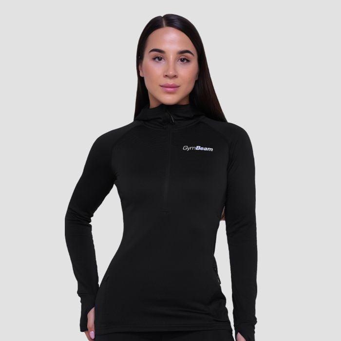 GymBeam Women‘s Pulse 1/2 Zip Running Sweatshirt Black GymBeam