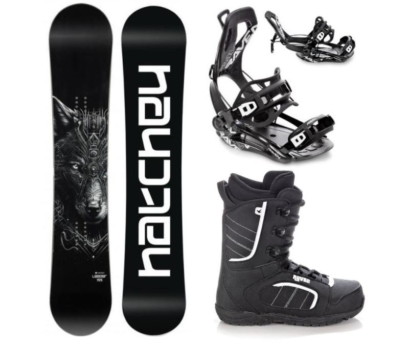 Hatchey Leader freestyle snowboard + Raven Fastec FT360 black vázání + Raven Target obuv Hatchey