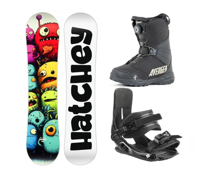 Hatchey Loony dětský snowboard + Hatchey Tactic Junior + Beany Avenger BS boty Hatchey