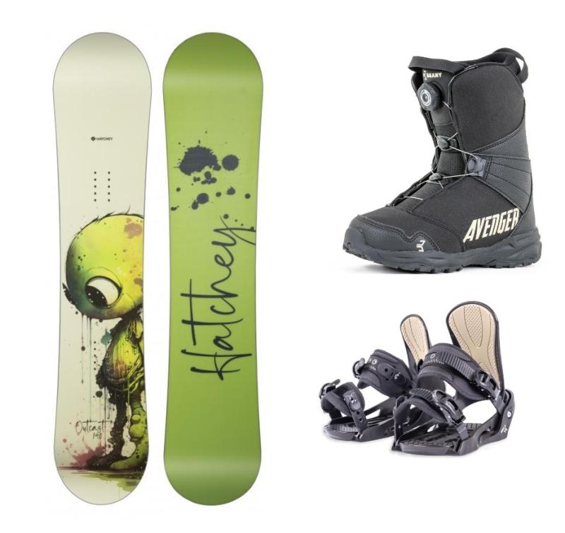 Hatchey Outcast dětský snowboard + Beany Junior vázání + Beany Avenger BS boty Hatchey