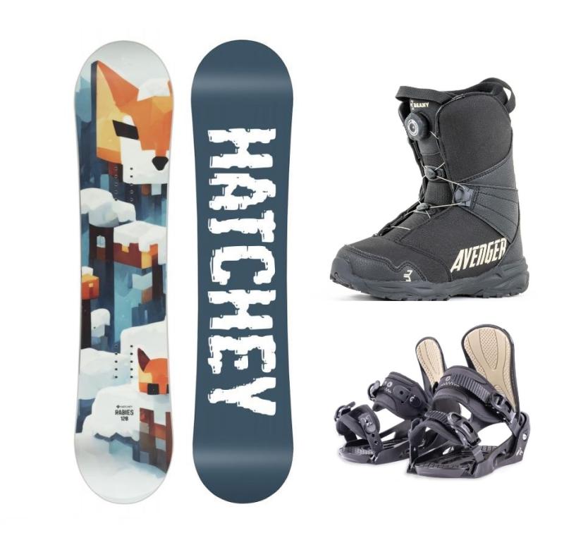 Hatchey Rabies juniorský snowboard + Beany Junior vázání + Beany Avenger BS boty Hatchey