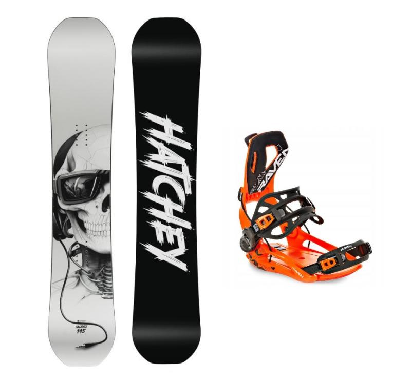Hatchey Sillence freestyle snowboard + Raven Fastec FT360 orange vázání Hatchey