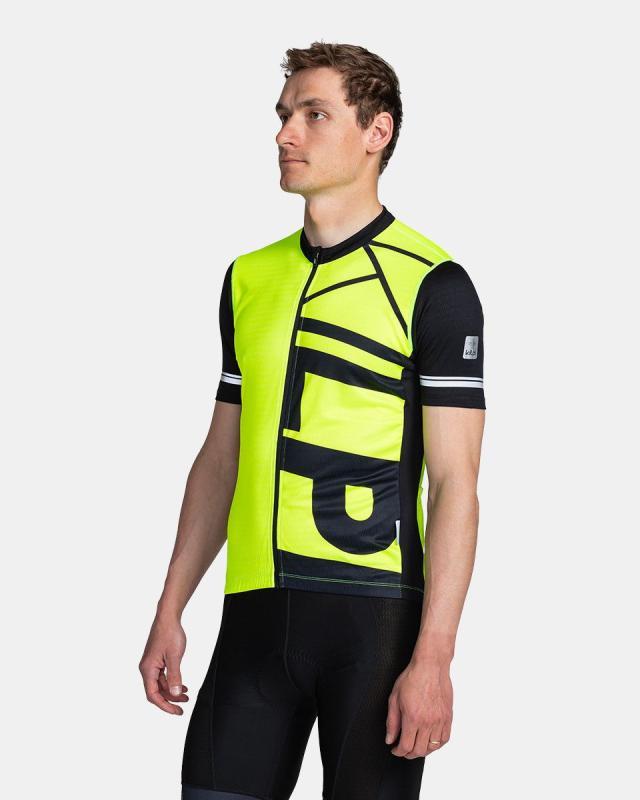 KILPI CAVALET-M Žlutý cyklistický dres + KILPI PRESSURE-M Černé cyklistické šortky Kilpi