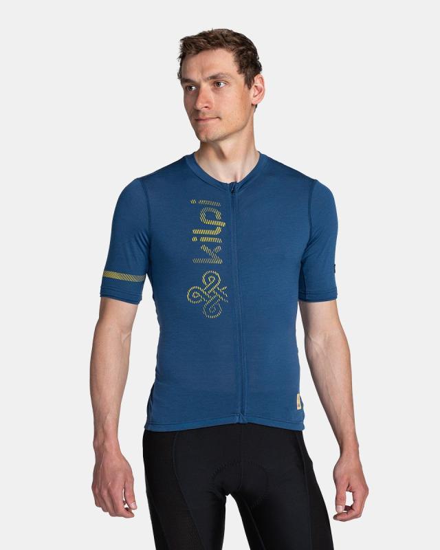 KILPI PETRANA-M Tmavě modrý pánský cyklistický dres + KILPI PRESSURE-M Černé pánské cyklistické šortky Kilpi
