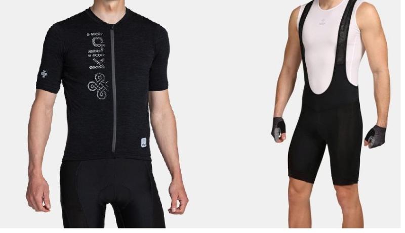 Kilpi PETRANA-M tmavě šedý merino cyklistický dres + KILPI RIDER-M Černé cyklistické kraťasy Kilpi