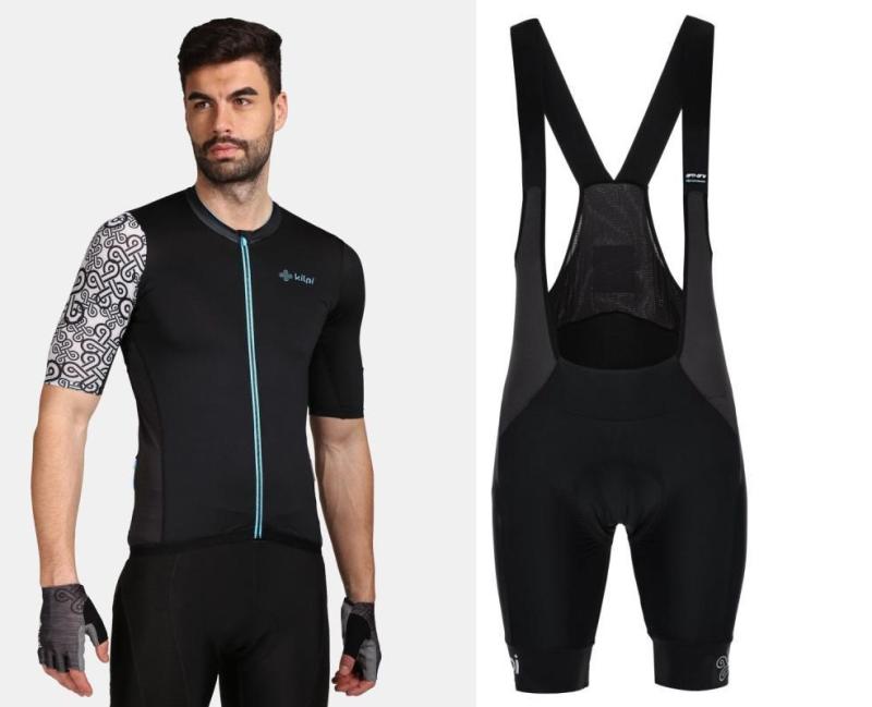 KILPI PICARD-M Černý cyklistický dres + Kilpi MURIA-M černé cyklistické kraťasy Kilpi