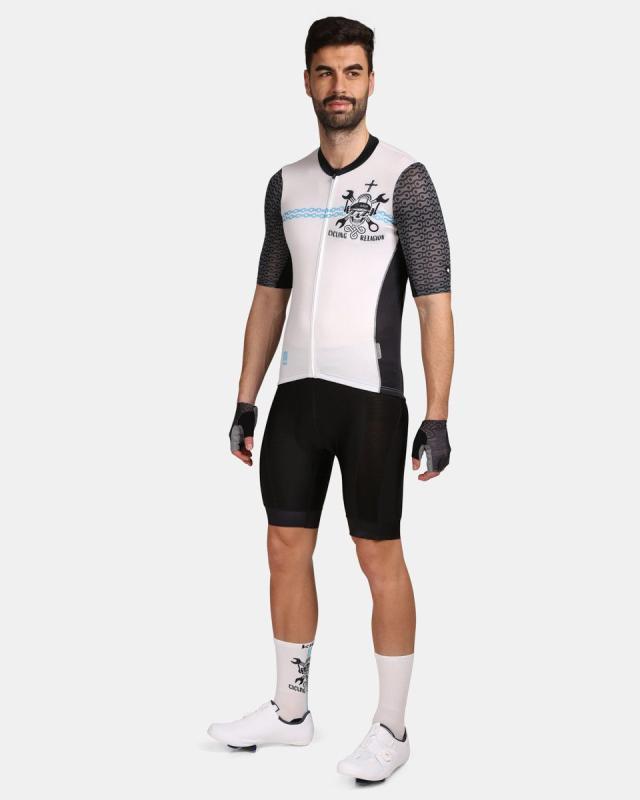 KILPI RIVAL-M Bílý cyklistický dres + KILPI PRESSURE-M Černé cyklistické šortky Kilpi