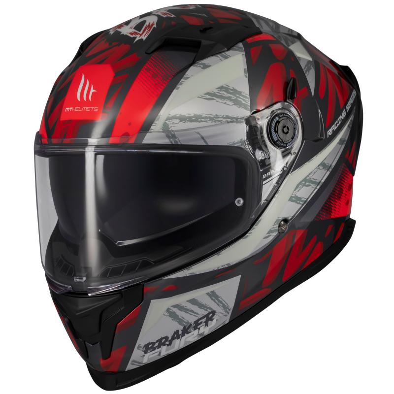 MT Helmets Braker SV Fury černo-šedo-červená Mt Helmets
