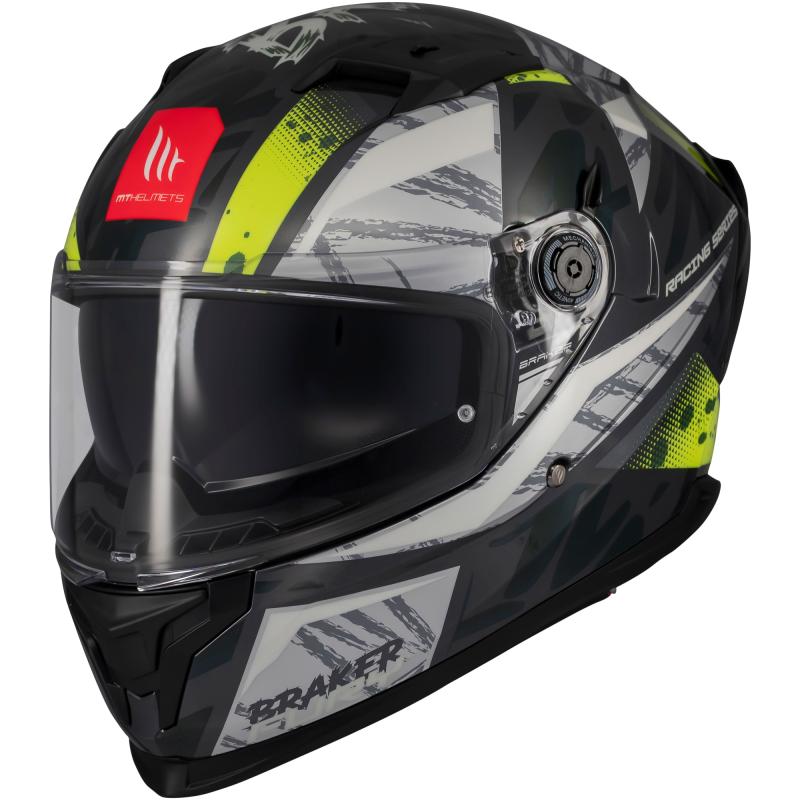 MT Helmets Braker SV Fury šedo-fluo žlutá Mt Helmets