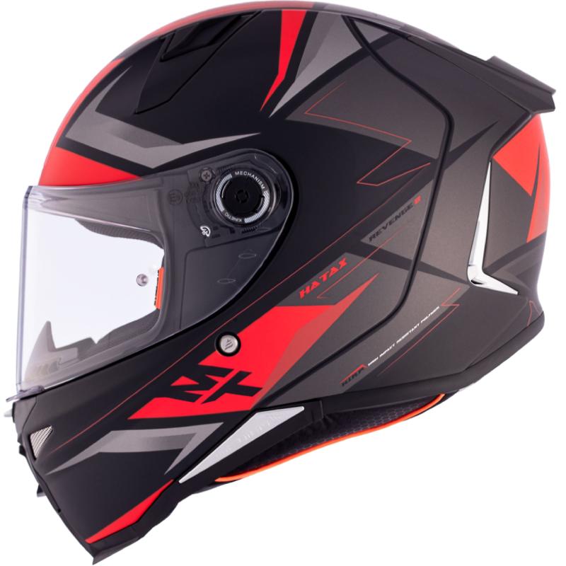 MT Helmets Integrální helma REVENGE 2 S HATAX B5 černo-šedo-červená Mt Helmets
