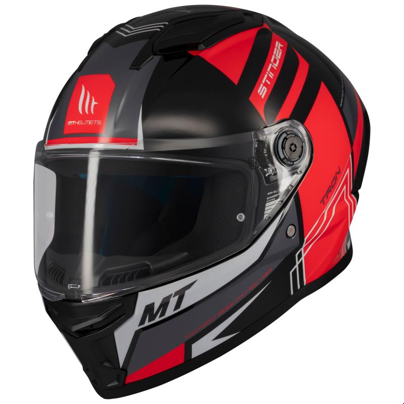 MT Helmets Stinger 2 Tron černo-červeno-šedá Mt Helmets