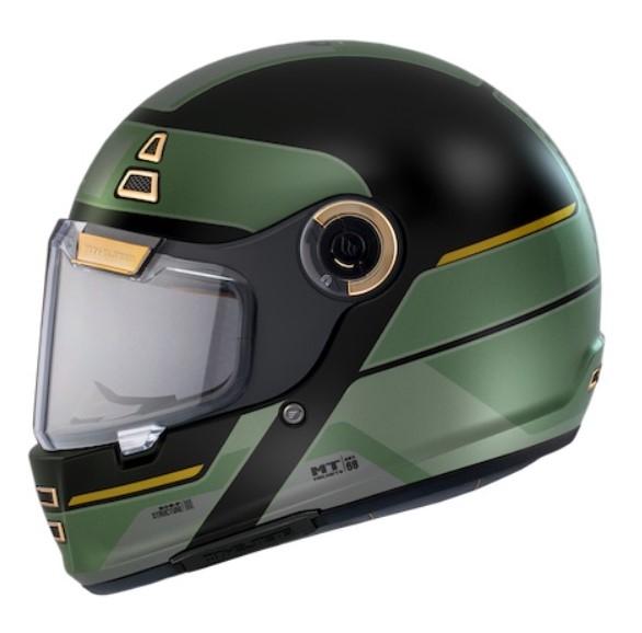 MT Helmets Jarama 68TH C1 černo-zlato-zelená Mt Helmets