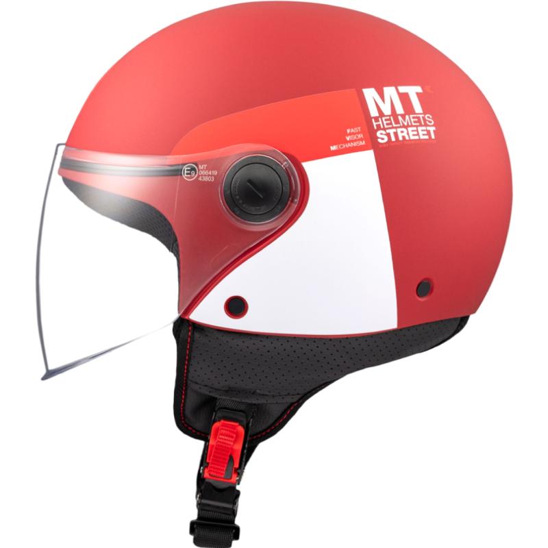 MT Helmets STREET INBOARD C5 matná červeno-bílá Mt Helmets
