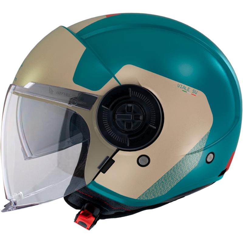 MT Helmets Viale SV S Beta E7 béžovo-tyrkysová Mt Helmets