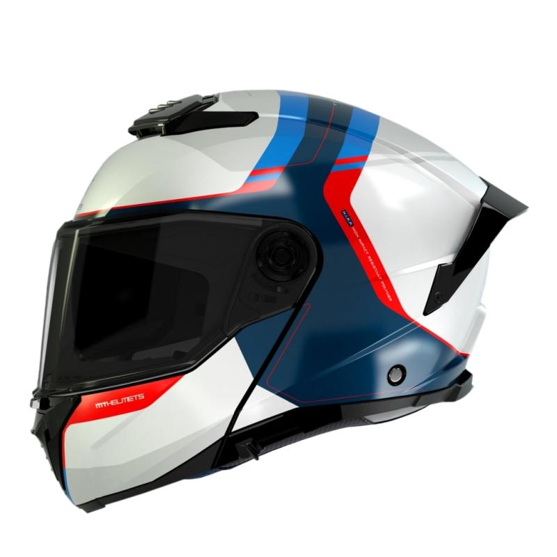 MT Helmets ATOM 2 SV EMALLA C7 bílo-modro-červená Mt Helmets