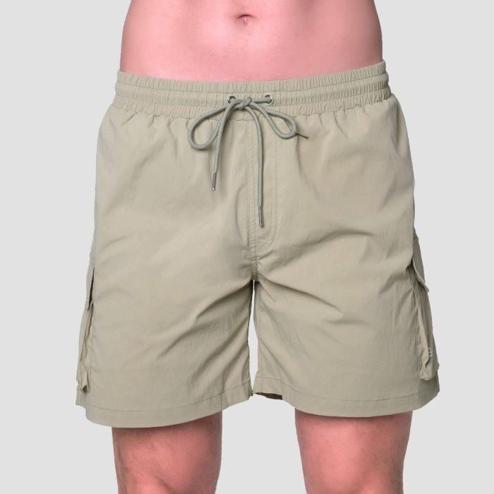 GymBeam Men‘s Swim Cargo Shorts Olive GymBeam