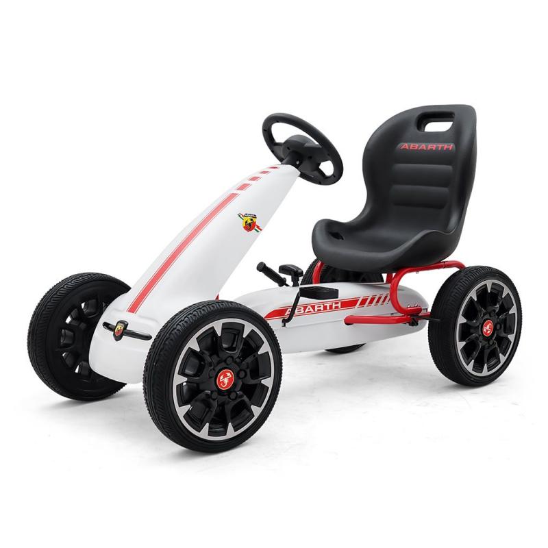 Milly Mally Dětská šlapací motokára Go-kart Abarth bílá MILLY MALLY