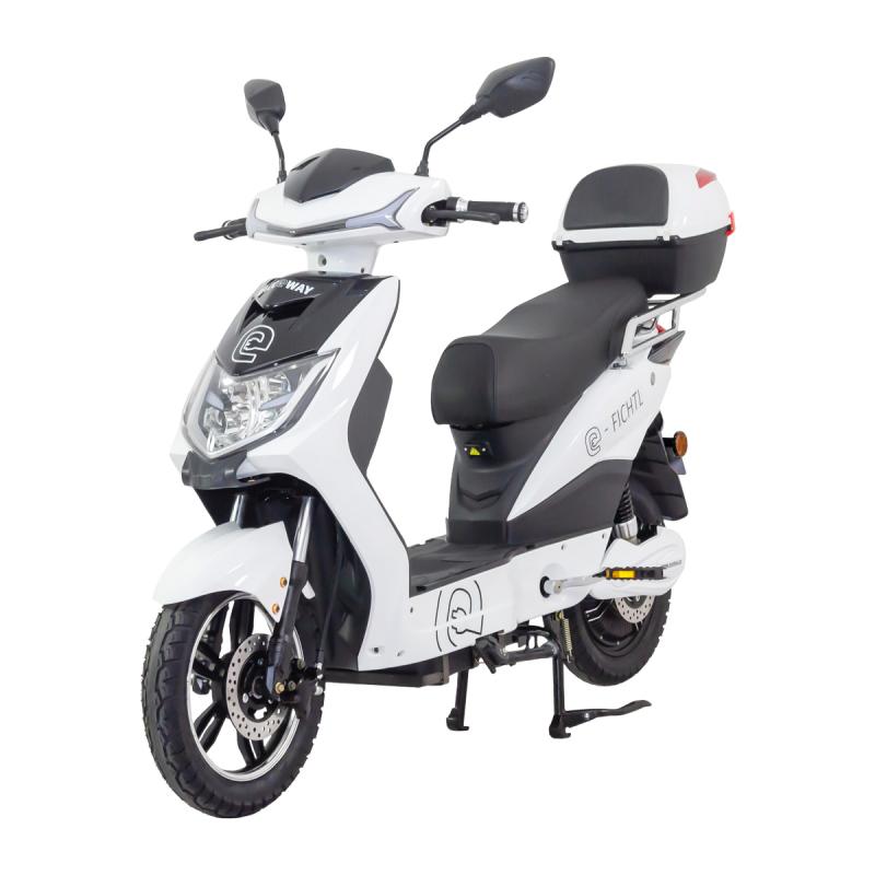 RACCEWAY Elektroskútr E-fichtl bílý-lesklý s baterií 20Ah + sleva 1000