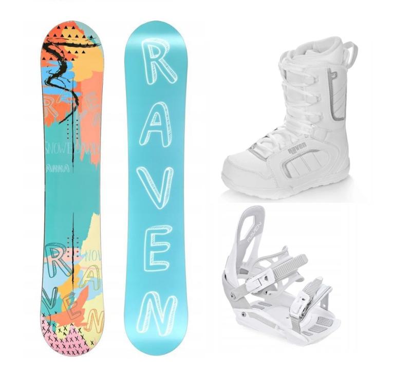Raven Anna snowboard + Raven S230 White vázání + Raven Pearl white boty Raven