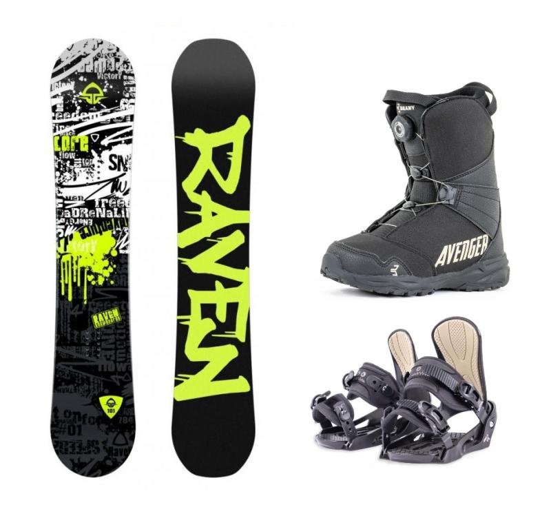 Raven Core Junior CAP dětský snowboard + Beany Junior vázání + Beany Avenger BS boty Raven