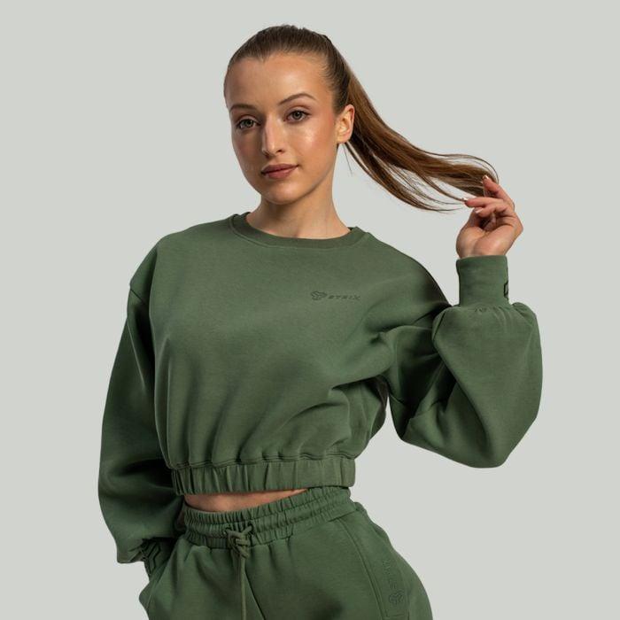 STRIX Dámská mikina Lunar Cropped Cedar Green GymBeam