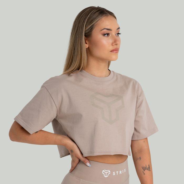 STRIX Dámské tričko CropTop Taupe GymBeam