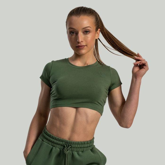 STRIX Dámské triko Essential CropTop Cedar Green GymBeam