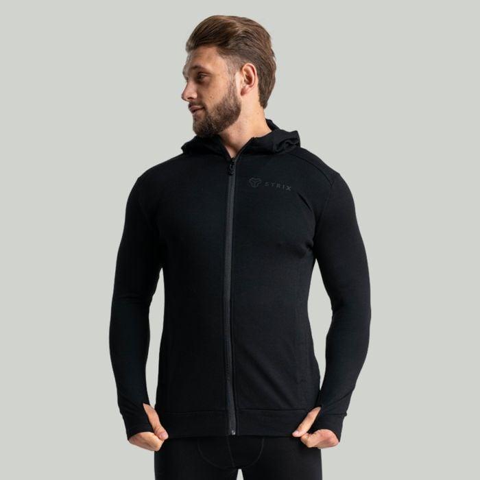 STRIX Mikina se zipem MERINO I Black GymBeam
